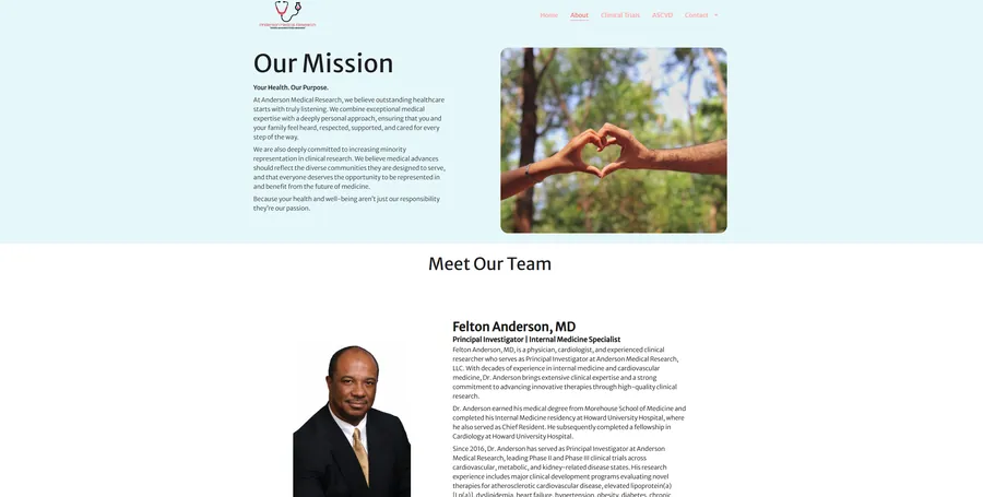 Mission and team page