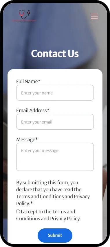 Contact form on a phone